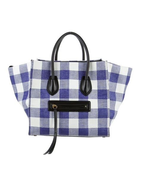 celine gingham tote bag red|Celine.